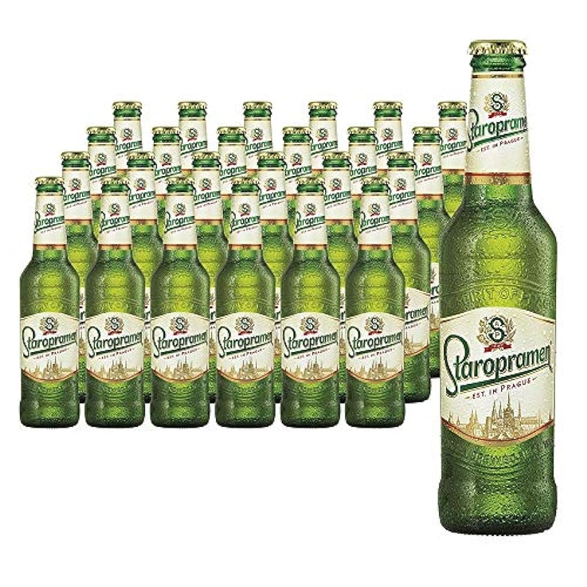 Staropramen Premium - Cerveza Checa estilo Pilsner - Alc. 5,0% Vol. - Caja de 24 botellas de 330 ml - Total: 7920 ml Gme11B6s