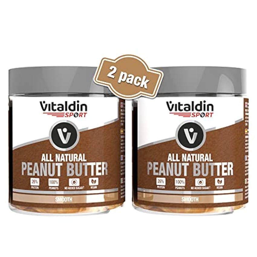 VITALDIN SPORT All Natural Peanut Butter Smooth – Pack 