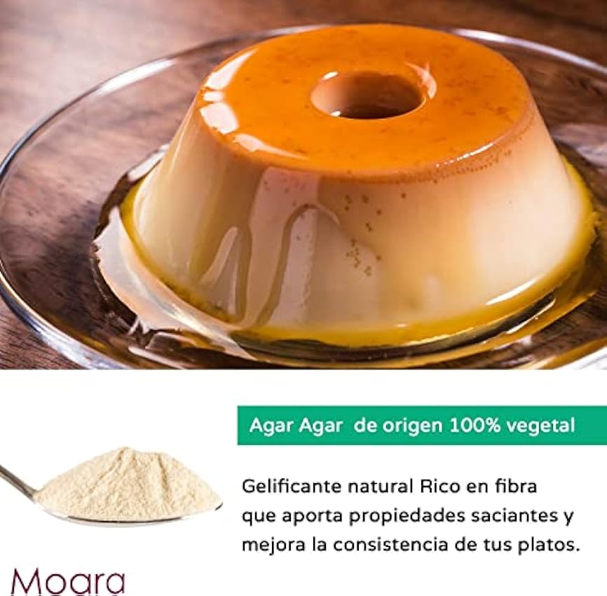 Agar agar en polvo - Ideal para cocinar, sustituto vegano de la gelatina - Producto natural 500g. Envase Doypack zip IYemqg5X