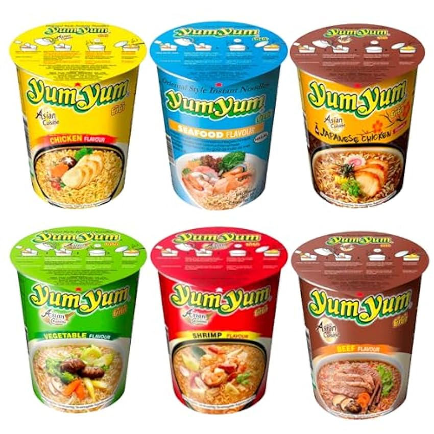 TLT FOODS - Pack de 6 Tallarines tailandeses instantáne