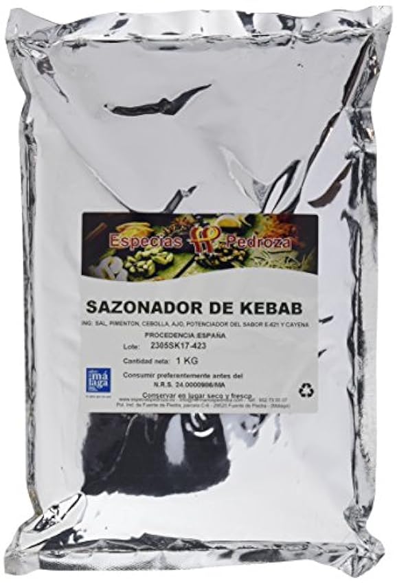 Especias Pedroza Sazonador para Kebab - 3 Paquetes de 1000 gr - Total: 3000 gr mgcuuuzm