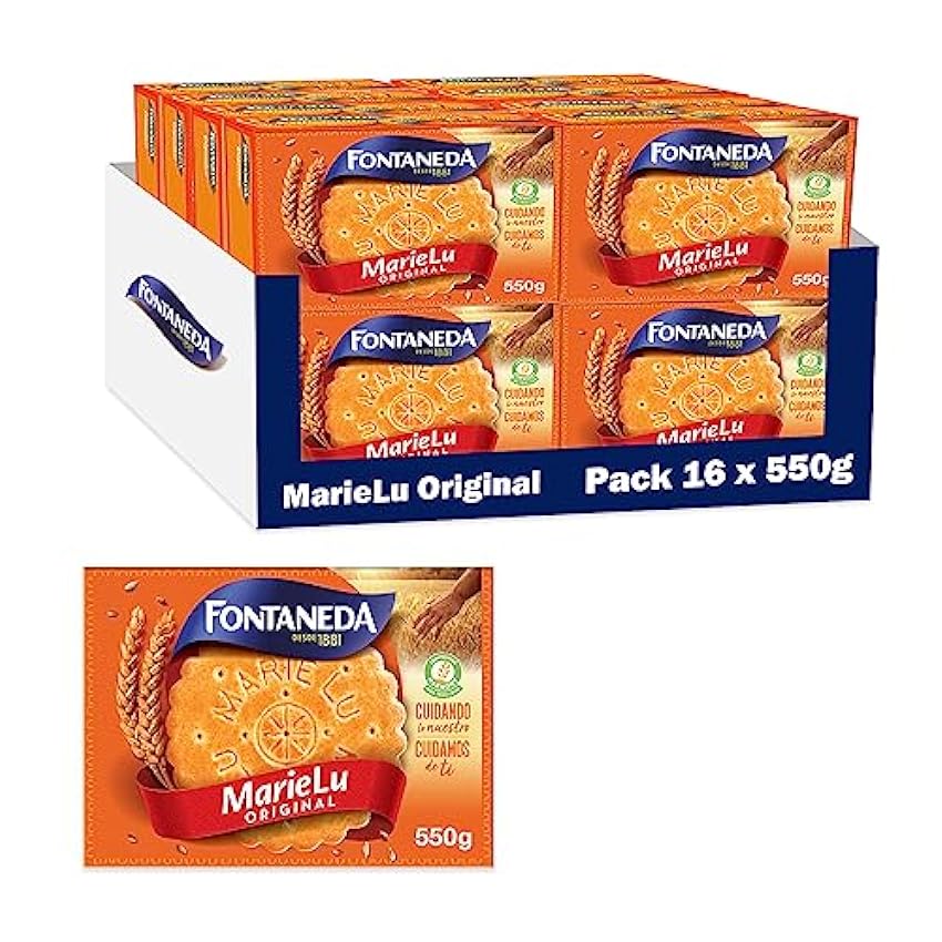 Fontaneda MarieLu Original Galletas con un 66% de Cereales 550g,Pack de 16 norQoB8E
