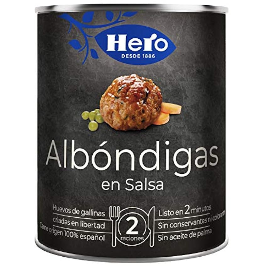 Hero Platos Preparados Albóndigas en Salsa de Guisantes - Pack de 4 x 430 g, 1720 gramo, 4 KhF8n5aU