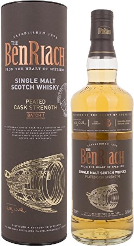 The BenRiach Peated Cask Strength 56% Vol. 0,7l in Gift