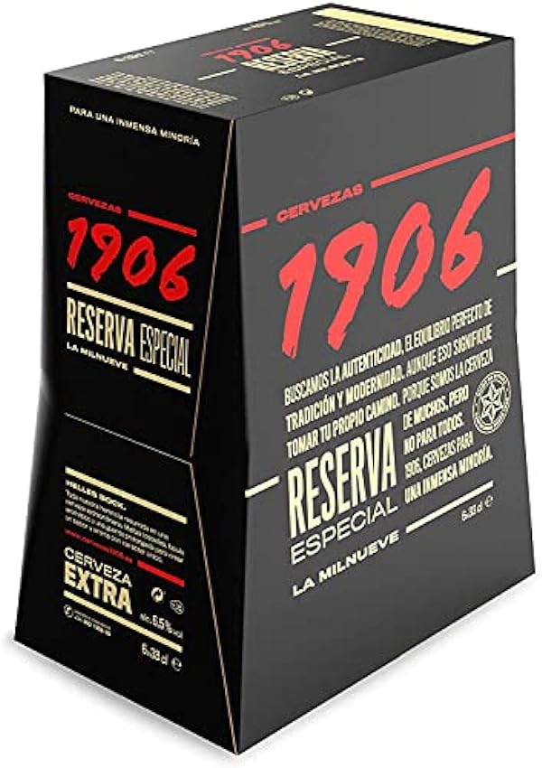 1906 Familia Cervezas - Pack Combinado de 24 Botellas x 33 cl, Incluye 2 Pack de 1906 Reserva Especial y 2 Pack de 1906 Red Vintage LlroPzcH