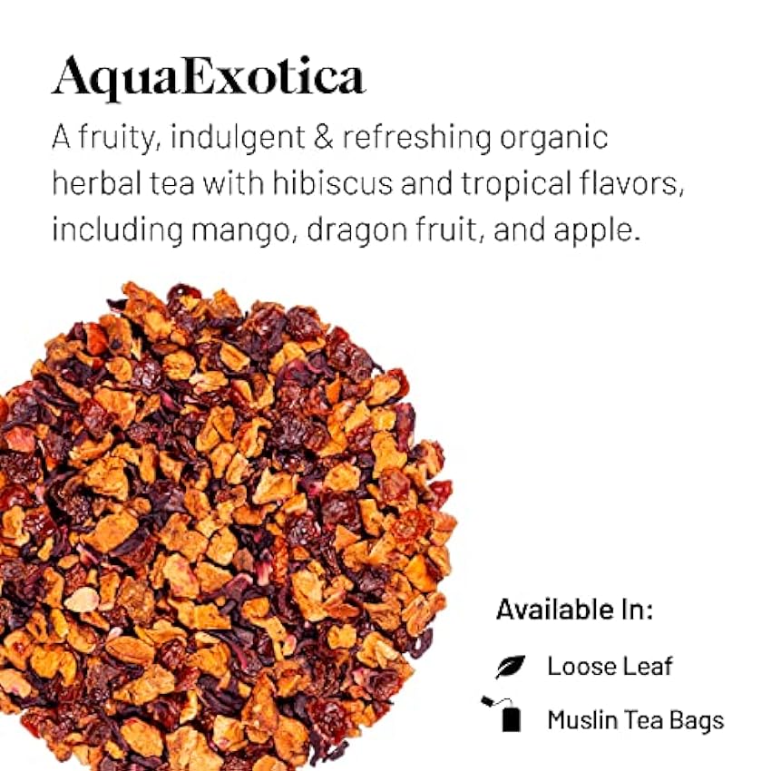 Kusmi Tea - Infusión AquaExotica orgànica- Mezcla de Hibisco y de Manzana Aromatizada con Frutas Exóticas - Infusión sin teína afrutada y deliciosa - Lata de 100g NDA3Uj2s