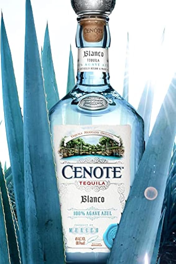 Tequila Cenote Blanco. Tequila premium galardonado, elaborado con 100% de agua volcánica natural de agave azul Weber. Tequila artesanal fresco y delicado, perfecto para cócteles. 40% vol, 70cl PCfy9jBO