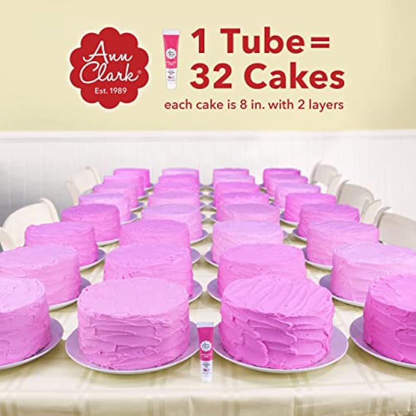Ann Clark Gel colorante alimentario de grado profesional fabricado en Estados Unidos, tubos de 20.7ml, 6 colores LhQlW5yW