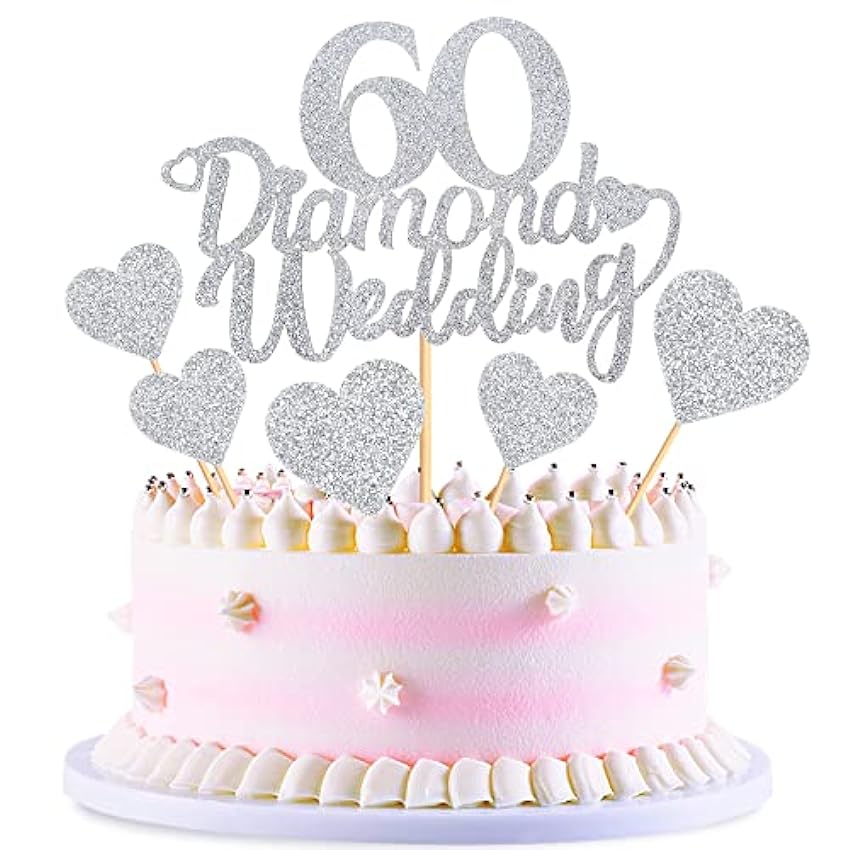 Blumomon 25 decoraciones para tartas de 60 aniversario 