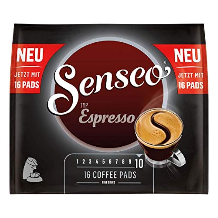 Senseo Tipo Espresso, cápsulas de café, aromáticas y de Cuerpo Completo, café Tostado, café, 16 cápsulas J1xklQK0