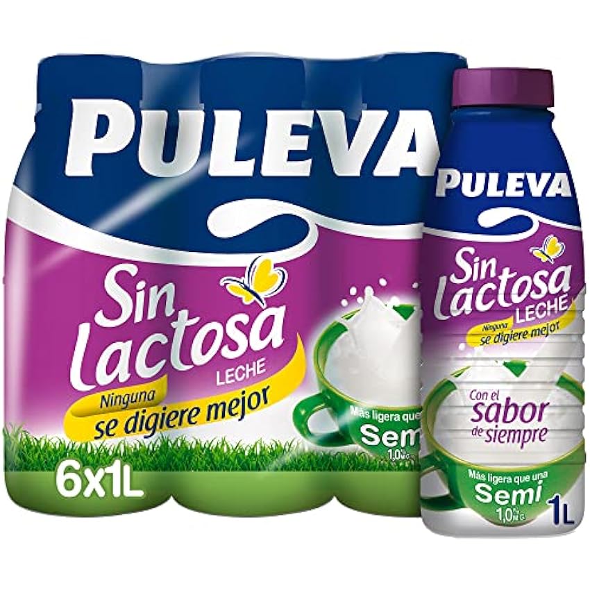 Puleva Sin lactosa Desnatada Pack 6 x 1L mwuOL5qX