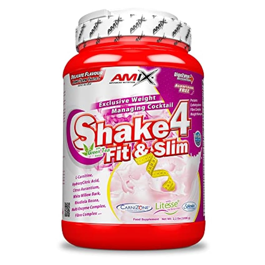 AMIX - SHAKE 4 FIT & SLIM - 1 KG - Ayuda a reducir la grasa - Reduce el apetito - Sabor a Chocolate NfaUwaHJ