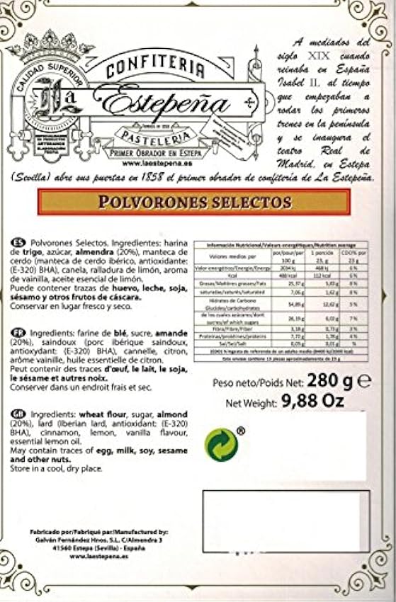 Polvorones Selectos - La Estepeña - 280 Gr gF9Bt2NF