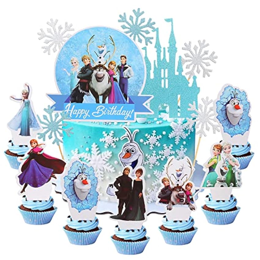 Princesa Congelada Cake Topper, Princesa Decoración de Tartas, Cumpleaños Decoración de La Torta del Fiesta, Para la decoración de fiestas de cumpleaños infantiles (Frozen) LbfNSmN8