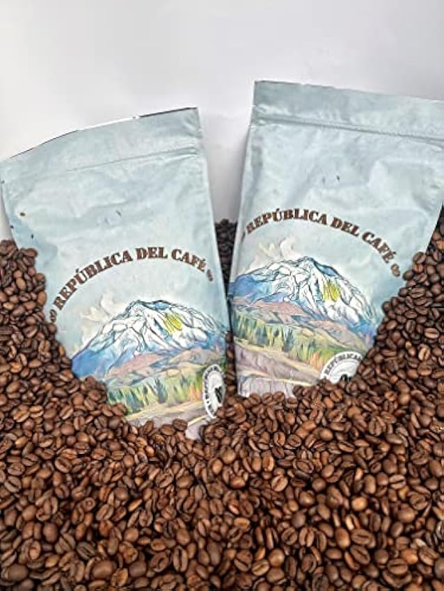 República del café- Café en grano 100% Arábica NICARAGUA SHG - Café de origen - Tueste natural artesano - Paquete de café de 450 gramos con cierre zip y válvula N65G3zV3