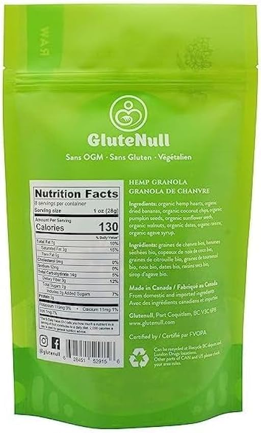 GluteNull Organic Hemp Granola 320g nl50uFMd