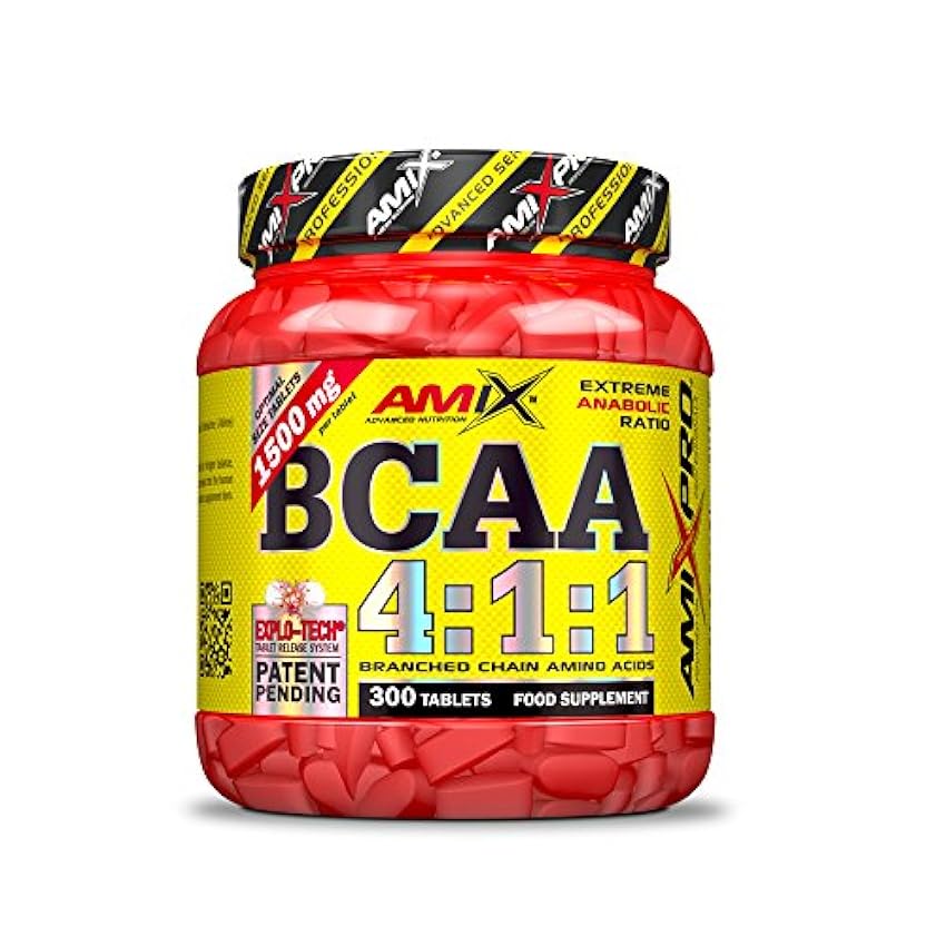 AMIX - Suplemento Alimenticio BCAA Instantized 4:1:1 en 300 Cápsulas - Ayuda a Eludir el Catabolismo Muscular - Estimula la Recuperación Muscular - Favorece la Síntesis Proteica oXzha3vw