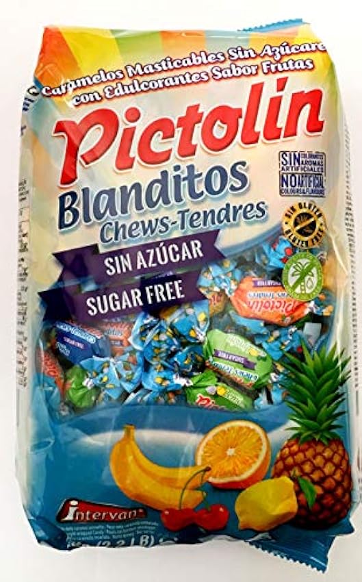 Pictolin Blanditos Sin Azúcar Masticables Sabores (Cereza, Limón, Piña, Naranja y Plátano) Bolsa 1 kg kkGnCgkZ