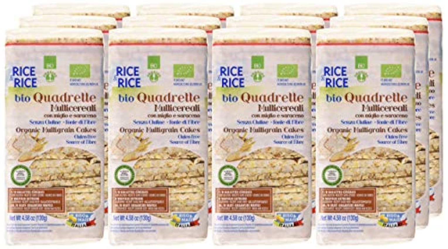 Probios Rice&Rice Tortitas de Arroz con Cereales - Paquete de 12 x 130 gr - Total: 1560 gr HJPVLy3V