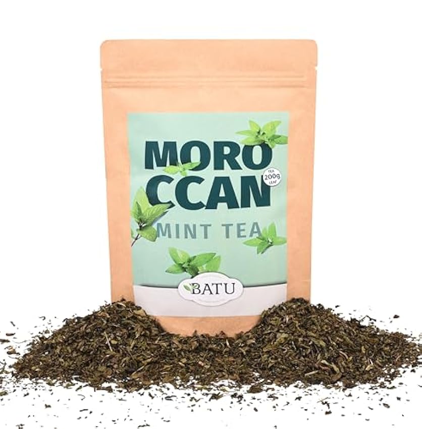 BATU Te de Hierbabuena Granel (mint tea) | Premium | 200g | Te marrakech, Marruecos | 100% ingredientes naturales | Te verde para adelgazar nTGfdD8J
