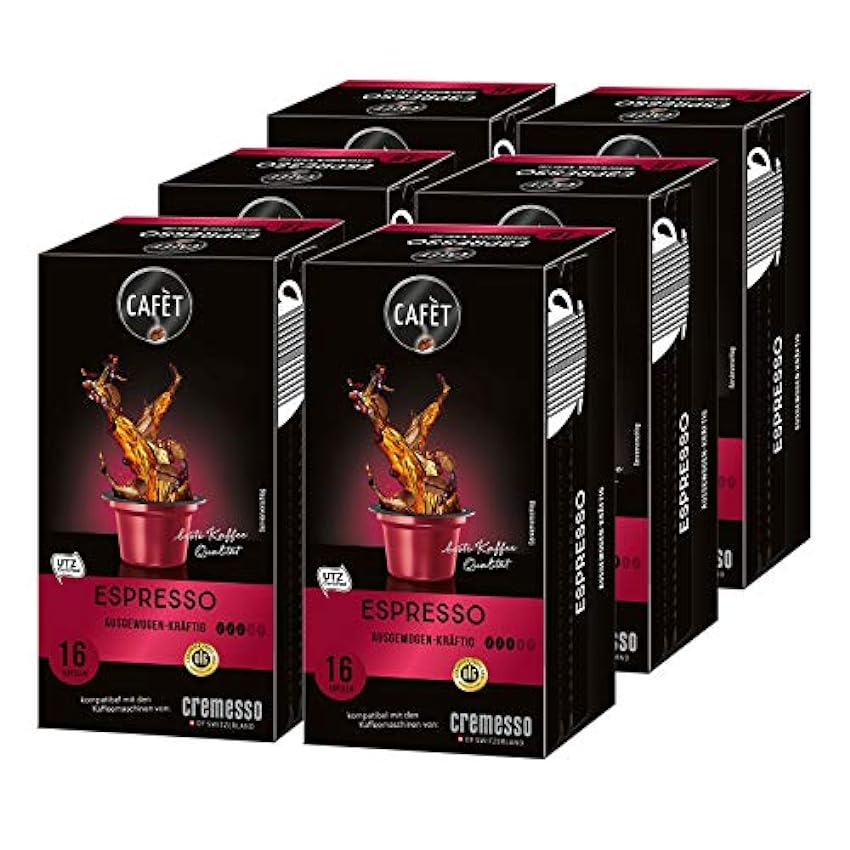 Cafet para Cremesso, Espresso 96 cápsulas (6 x 16 cápsu