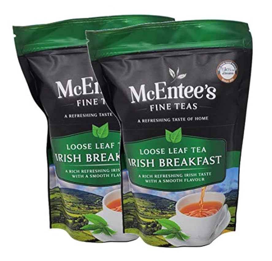 McEntee´s Irish Breakfast Té (Paquete de 2) - Bolsas de 250 g - Mezclado por expertos en Irlanda. Una mezcla irlandesa tradicional de té de Ceilán y Assam. iVDo0bMW