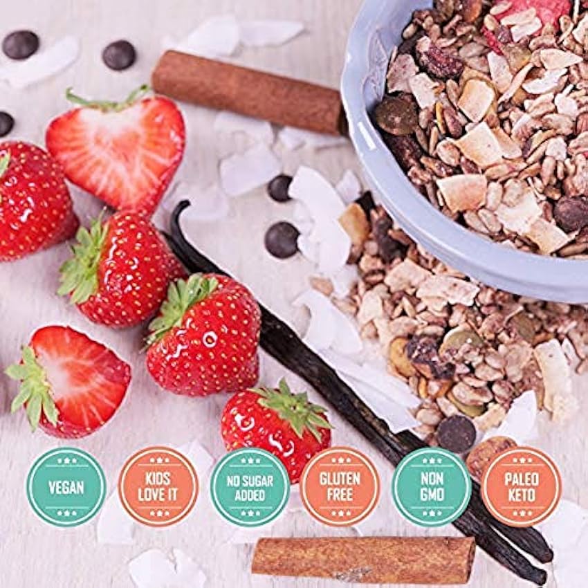 KZ Clean Eating - Grain-Free Breakfast Cereals Small Breakfast Cereal - Chocolate & Strawberry 250g N28NYI17