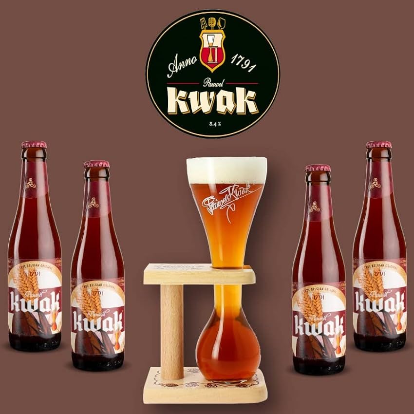 Estuches de Cerveza para Regalar | Pack 4 cervezas Kwak 33 cl. + Vaso Kwak - Regala Cerveza Belga - Regalos Originales de Cerveza kHwGOytq