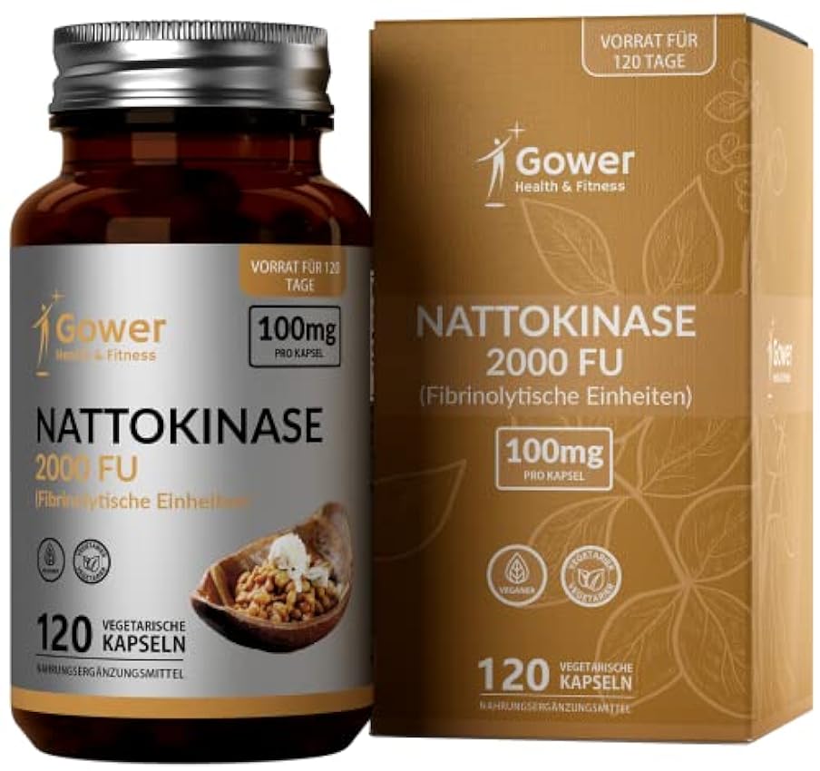GH Nattokinase | 120 Cápsulas de Natto - 100mg (2000 FU) de Extracto de Natto de Soja Fermentada por Porción | Sin OGM, Gluten ni Alérgenos | Fabricado en el Reino Unido | Certificación ISO l2irEwzd