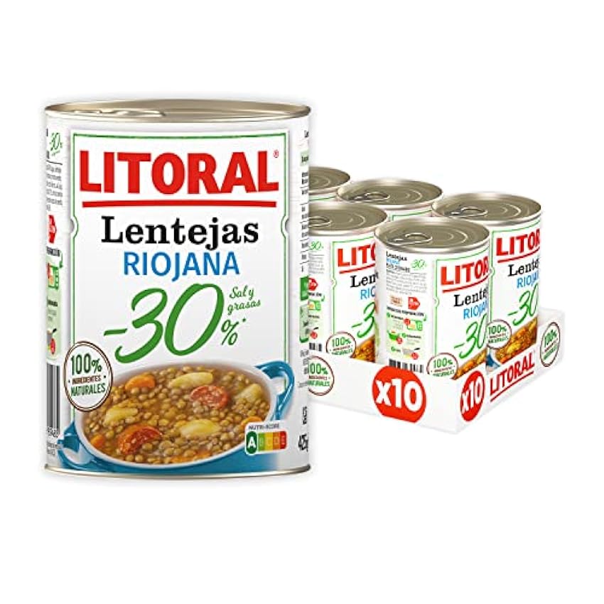 Litoral Lentejas Riojana -30% Sal y Grasa - Plato Prepa