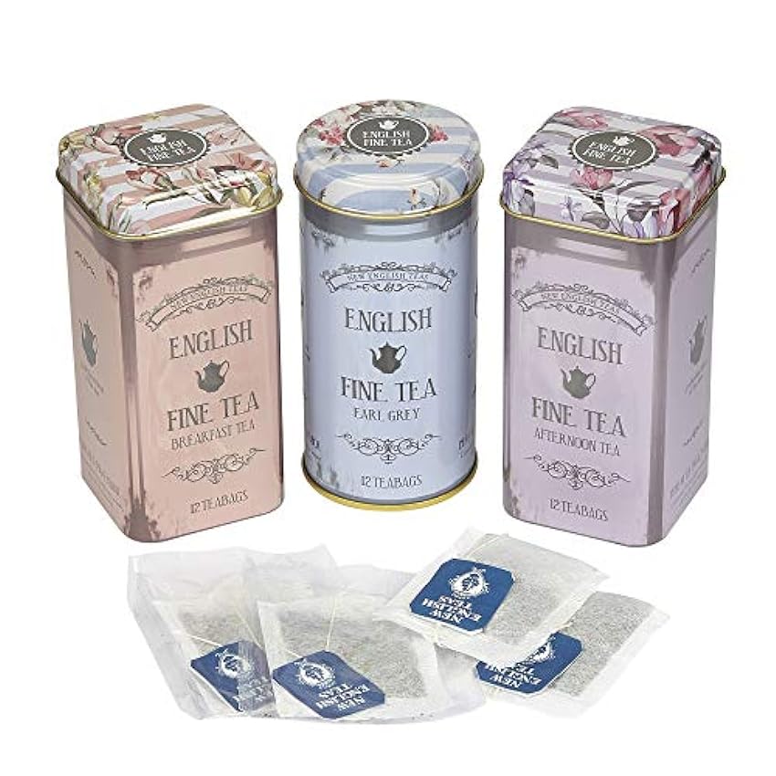 New English Teas Floral Tea Tin Teabag Selection Gift RS36 H81WR3k1