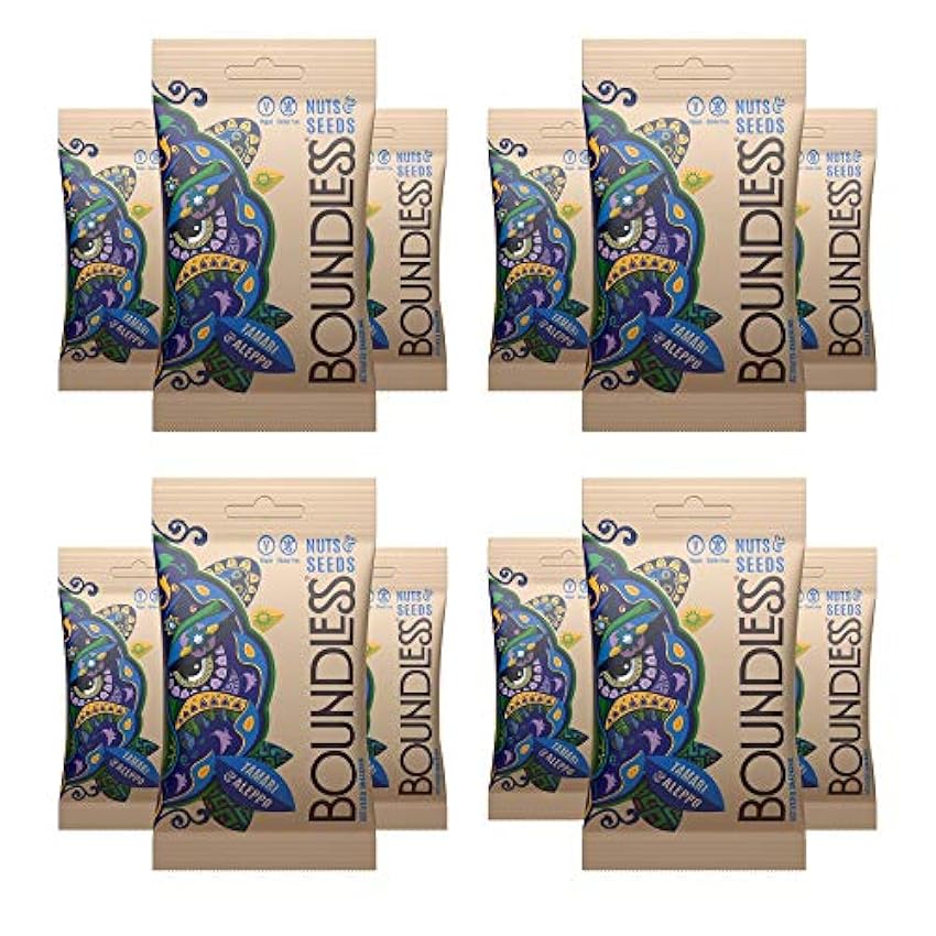 BOUNDLESS ACTIVATED SNACKING NUTS & SEEDS, Tamari & Aleppo, 12x30g OfVoSXhO