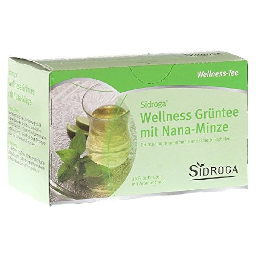 Sidroga Wellness - Té verde con nanoplata, 20 bolsas de filtro KhqIbyAG