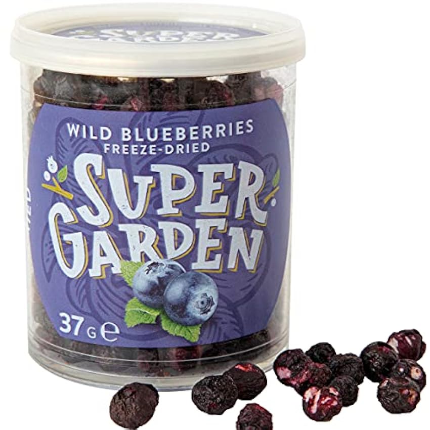 Super Garden arándano silvestre liofilizado - Snack saludable - Producto 100% puro y natural - Apto para veganos - Sin azúcares, aditivos artificiales ni conservantes añadidos - Sin gluten - No OMG OESPlvdX