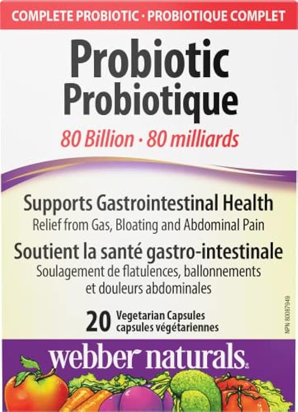 Webber Probiotic 80 Billion 8 Probiotic Strains 20 Vege