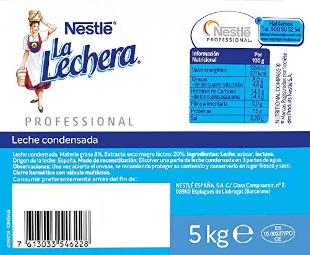 Nestlé La Lechera - leche condensada entera - 1 paquete x 5 kg KgIb1ARK