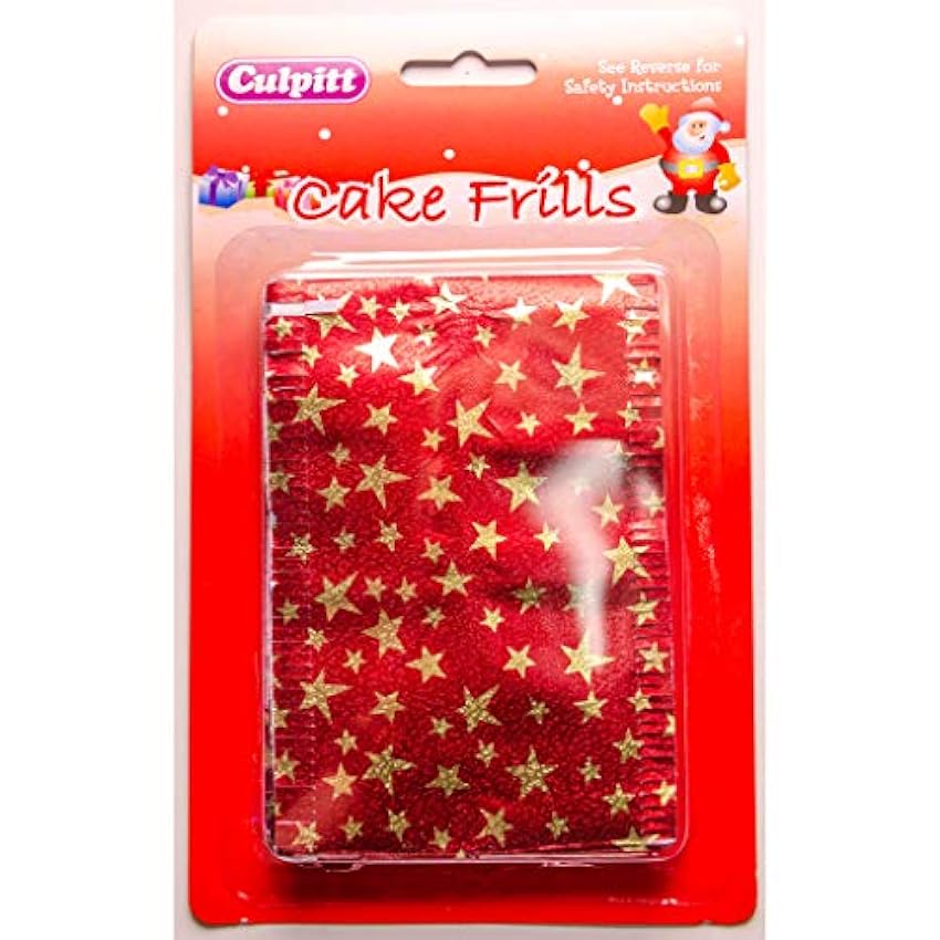 Culpitt para Tartas de Navidad Rojo con diseño de Estrellas de Oro Volante mDH0LxL8