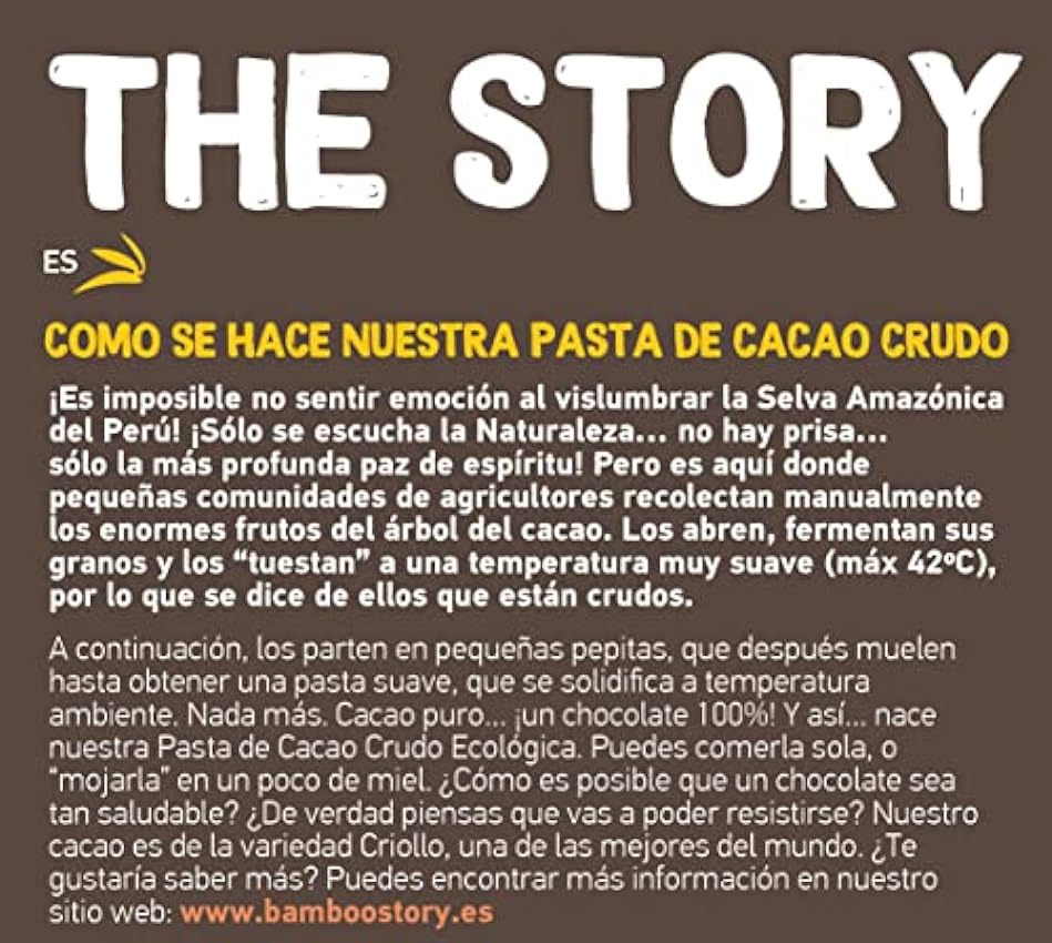 CRUDO | BAMBOO STORY | Pasta Cacao | Obleas | Criollo | Peruano | Ecológico | 1.8Kg | 100% Puro | Masa gyAx4tU2