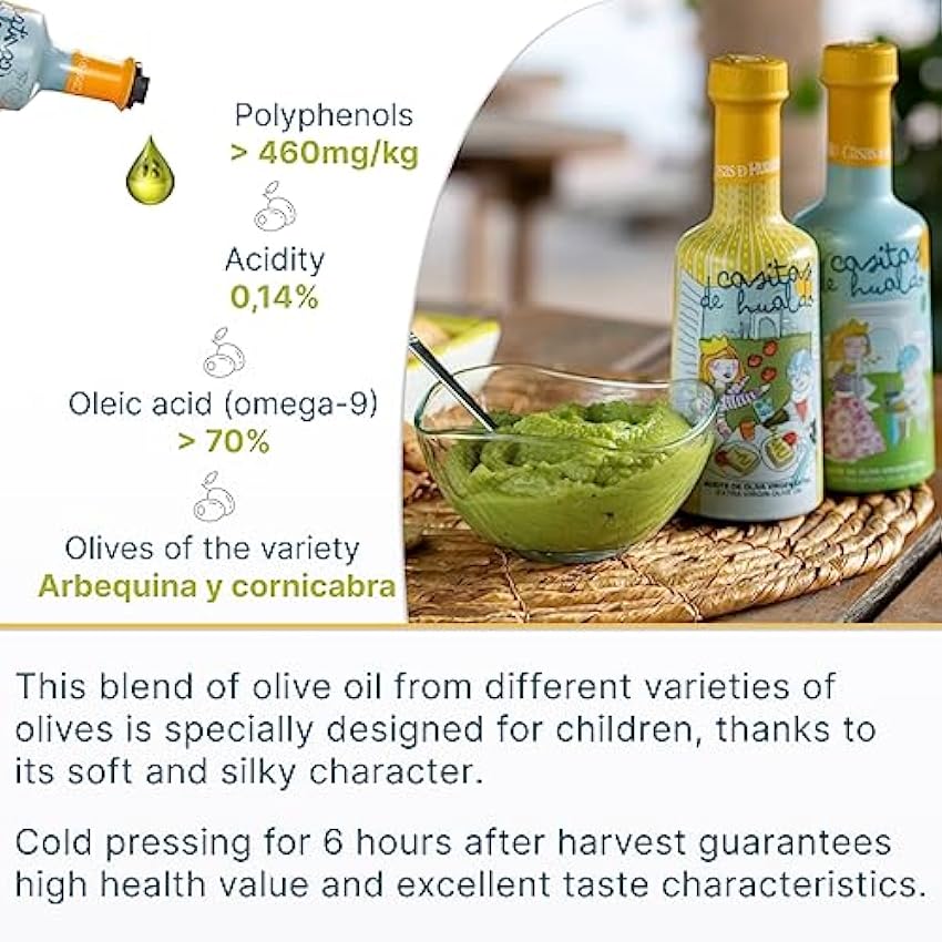 Set de regalo 3 x 250 ml | Aceite de oliva extra virgin | Ideal para niños | Ultra Premium | con alto contenido de polifenoles | de España | Arbequina y Cornicabra | Espana Gourmet NG5l2jB6