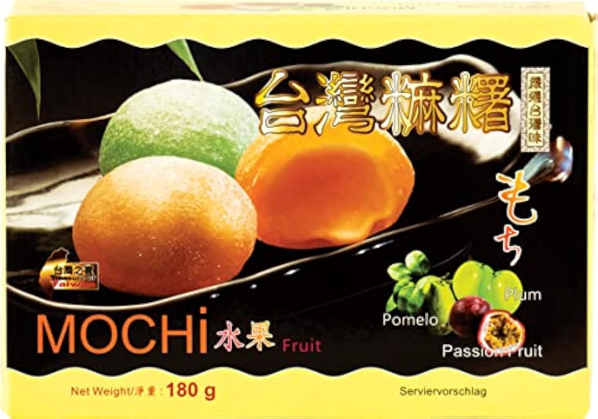 Awon Mochi, Sabor A 3 Variedades De Frutas, Ciruelas, Maracuyá Y Pomelo 180 g - Lot de 5 fJ70R1Ng