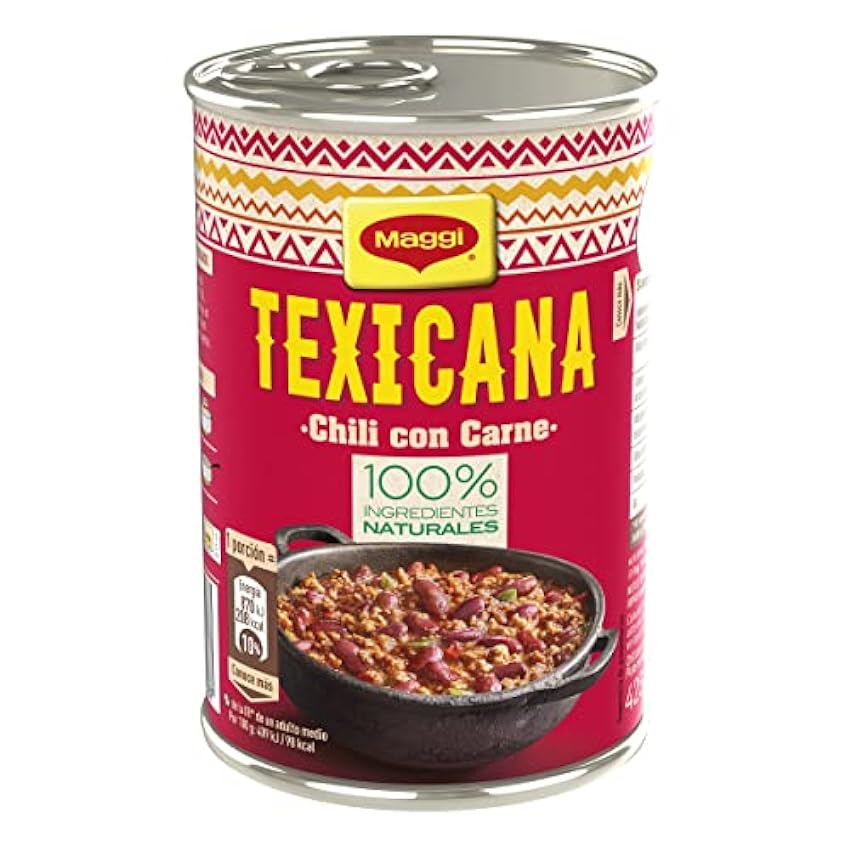 MAGGI - Texicana chili con carne, plato preparado sin gluten, 425g, 10 unidades LlcraNpJ