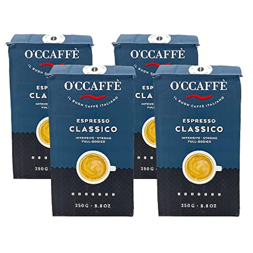 O´Ccaffè Espresso Classico - Café 4 Paquetes de 250g (total 1000 g) P4k6M8Aj