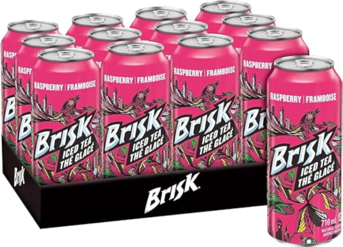 Brisk Raspberry Iced Tea, 710 mL Cans, 12 Pack oeLhMgbU