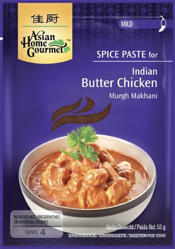 ASIAN HOME GOURMET Pasta de especias para mantequilla india de pollo (3 unidades de 50 g) Oh0lSEAm
