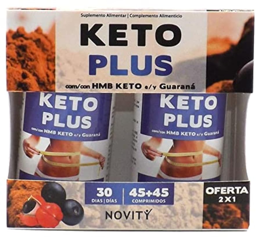 NOVITY Keto Plus 90 comprimidos Con HMB Y Guaraná, Quemagrasas para adelgazar y rapido, con Cáscara sagrada+Colina+Cromo gZu27DIG