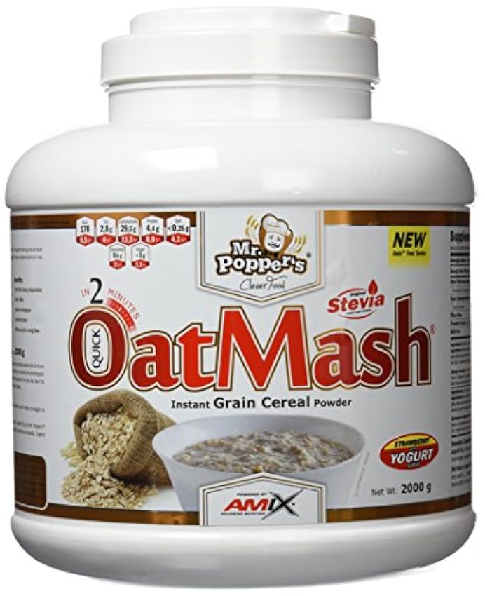 AMIX - Suplemento Alimenticio - OatMash en Formato de 2 kilos - Gran Aporte Nutritivo y Saciante - Mejora el Rendimiento Deportivo - Sabor a Fresa-Yogur p2MwDFun
