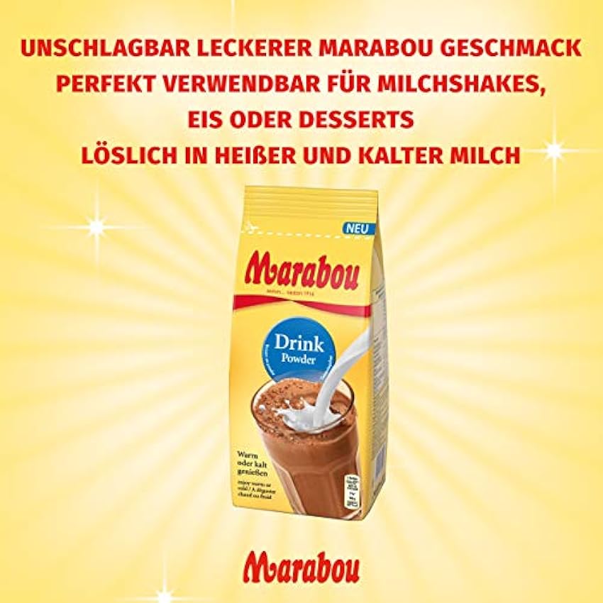 Bebida de Marabou en polvo 1x450g - El primer Marabou para beber- Bebida de schocolate en polvo para disfrutar en sueco- Chocolate para beber para leche fria calinte , helados, postres y batidos nJ6Q4Jlu