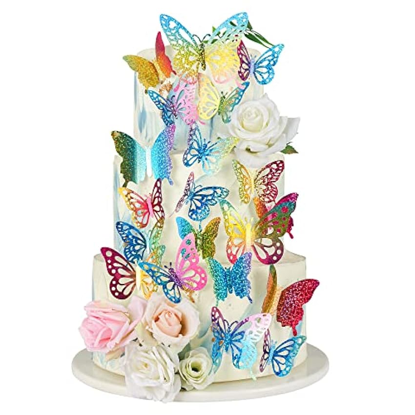 Gyufise 36 adornos de mariposa para cupcakes de arte an