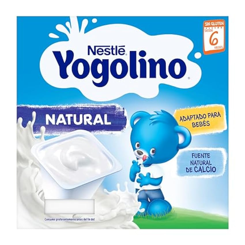 Yogolino Natural a Partir de 6 Meses, 4 x 100g Jq3uA3vI