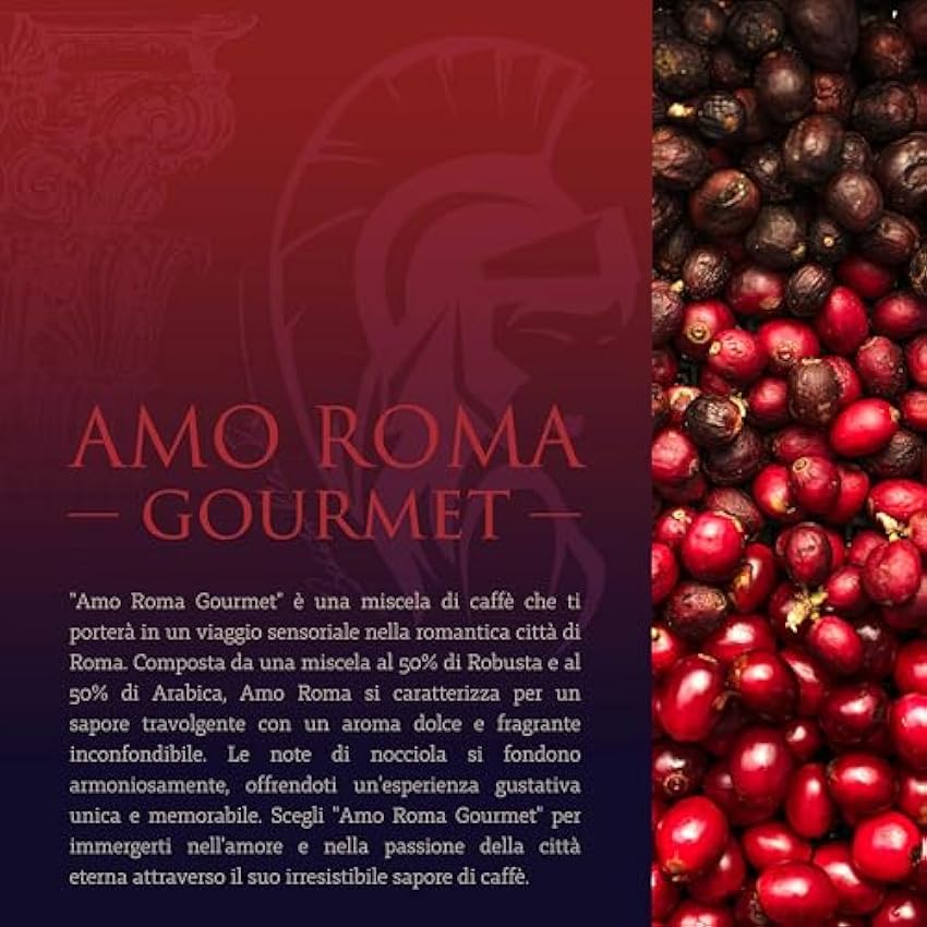 BOCCA DELLA VERITA - Café Italiano en Grano AMO ROMA GOURMET 50A/50R en Bolsa de 250 Gramos Con Válvula de Protección KRxp68ch
